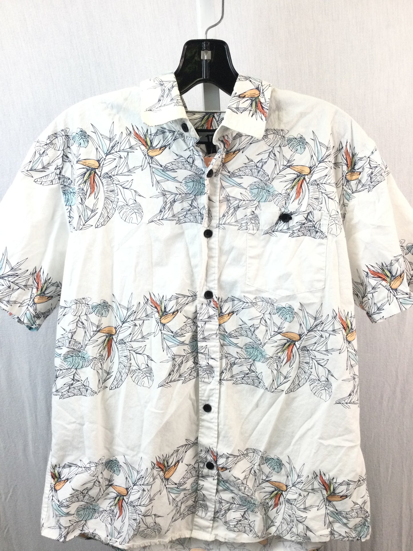 Men's white Short sleeve button-down