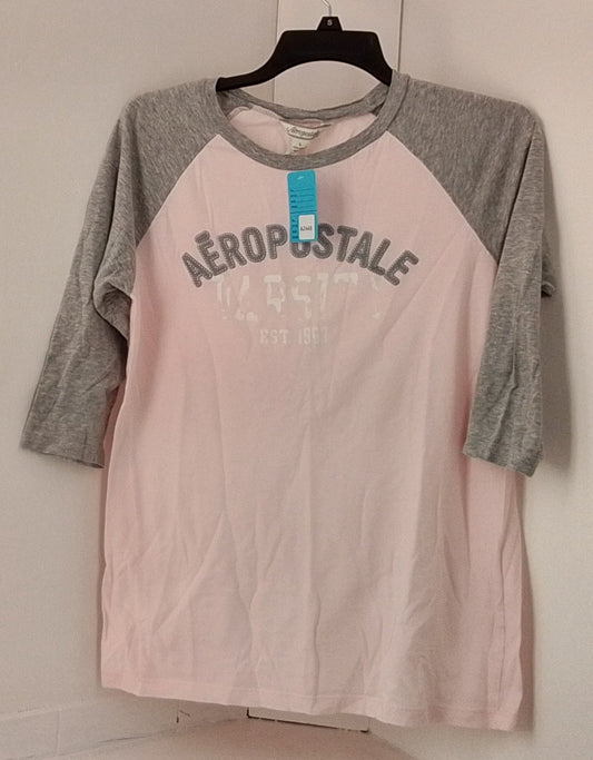 Aeropstale Pink and Gray T-shirt