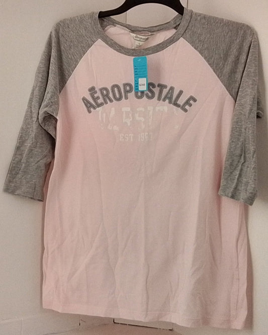 Aeropstale Pink and Gray T-shirt