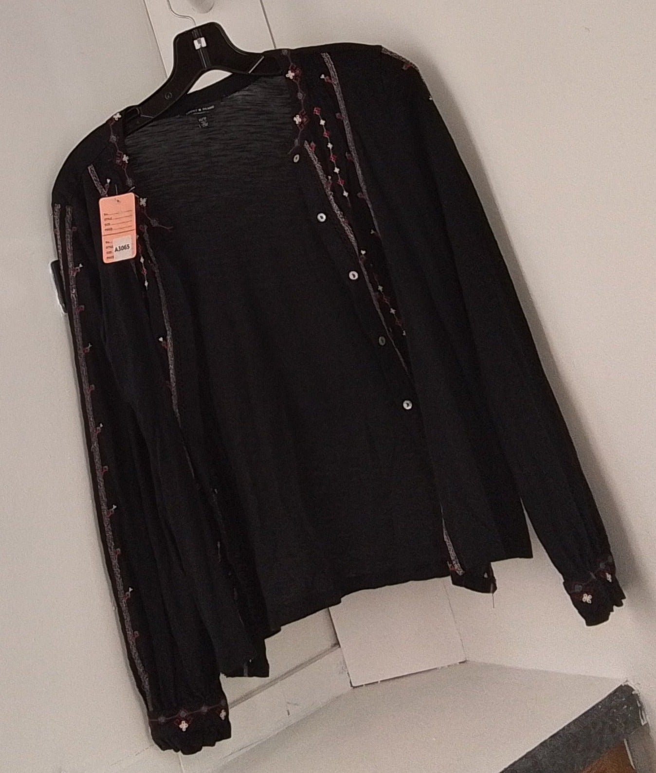 Lucy Brand Black Button Up Sweater