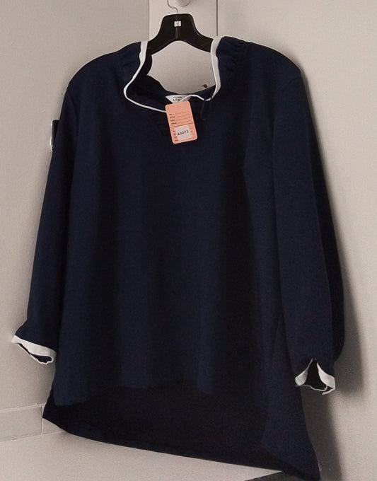 Crown & Ivy Navy Blue Long Sleeve Blouse