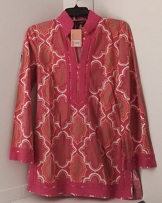 Dana Buchman Pink Patterned Blouse