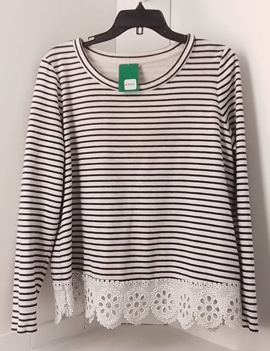 Crown & Ivy Striped Long Sleeve Sweater