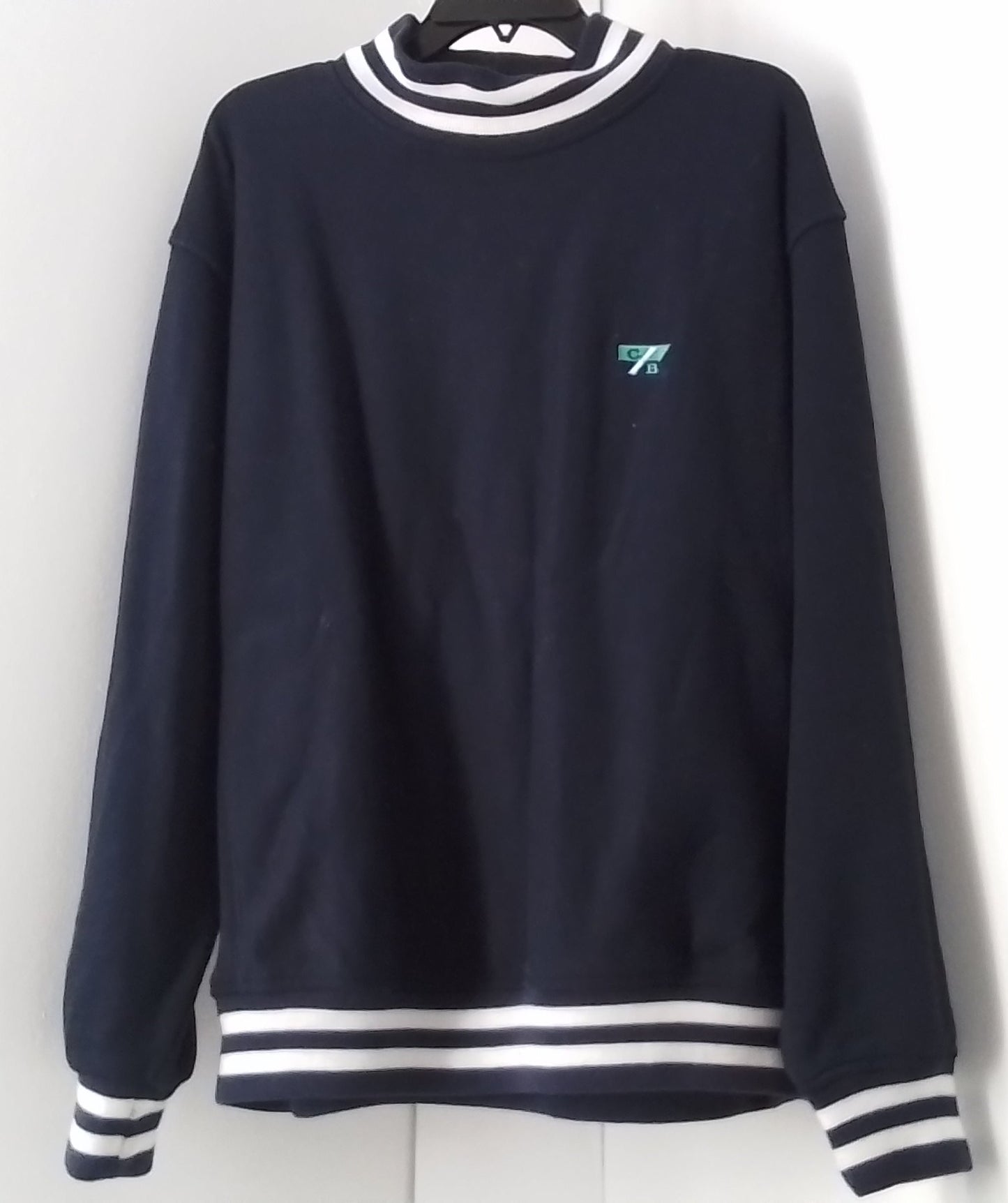 Cutter & Buck Navy Blue Sweater With White Stripes