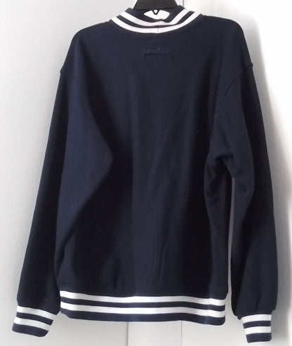 Cutter & Buck Navy Blue Sweater With White Stripes