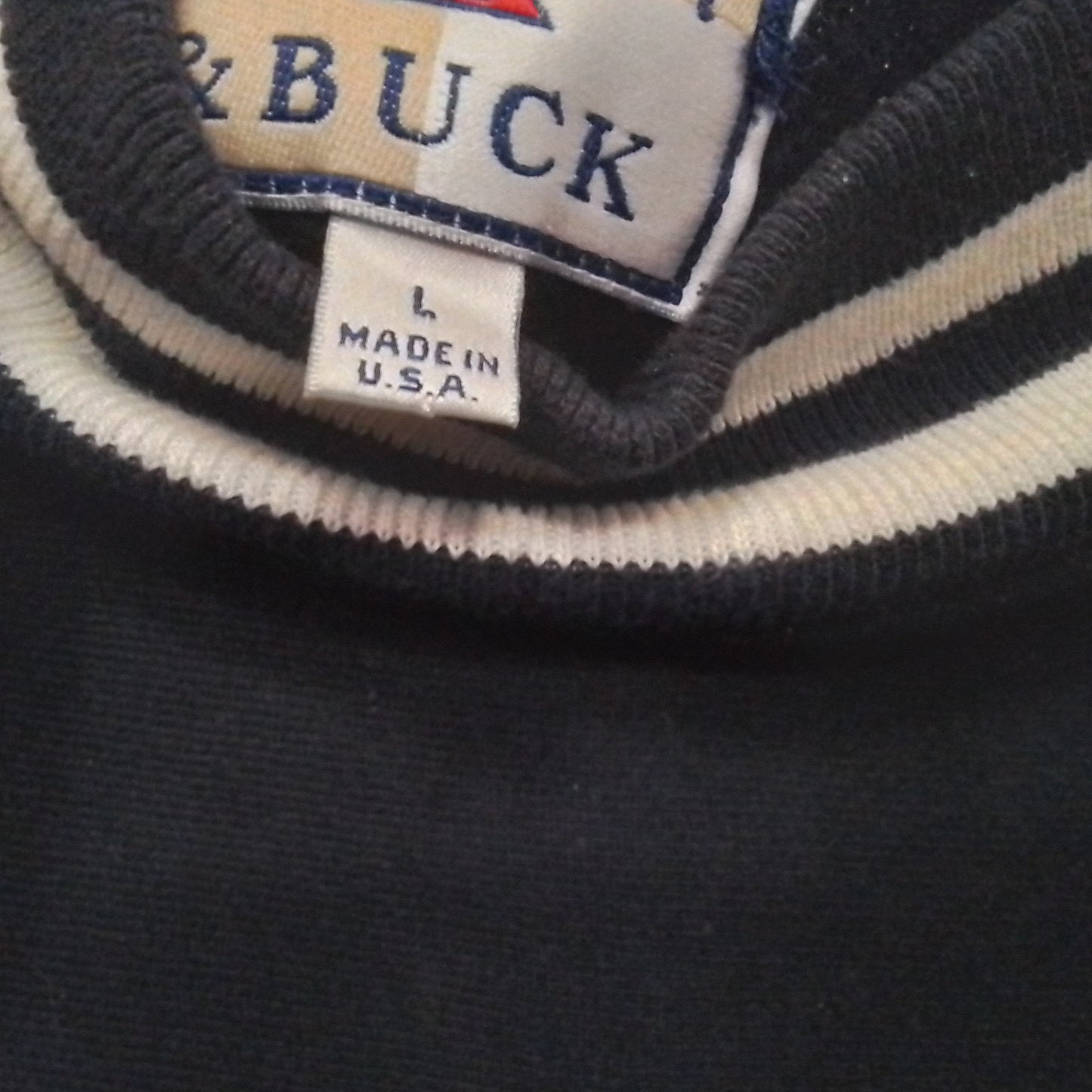 Cutter & Buck Navy Blue Sweater With White Stripes