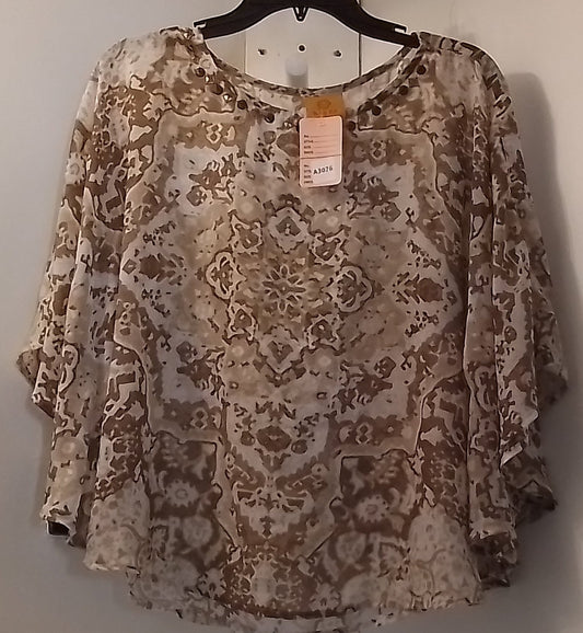 Ruby Rd. Women's Brown Patterned Blouse