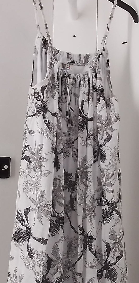 India Boutique Monochrome Palm Tree Sun Dress