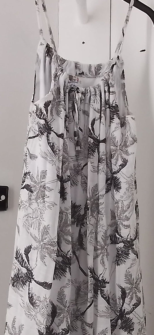 India Boutique Monochrome Palm Tree Sun Dress