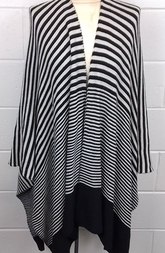 Lane Bryant Black and White Striped Cardigan