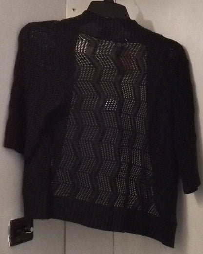 Women's Black Short Sleeve Cardigan