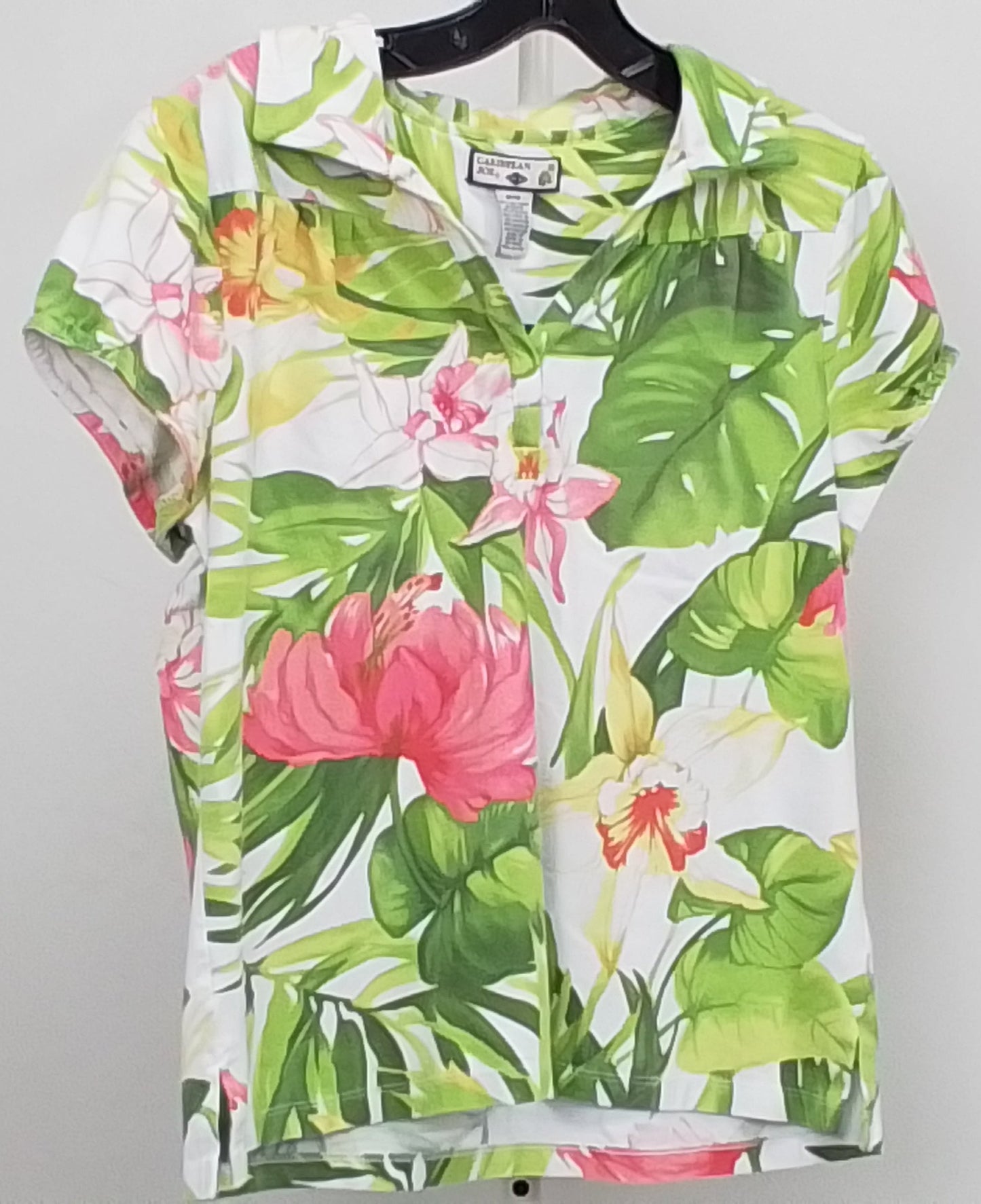 Caribbean Joe Tropical Floral Blouse