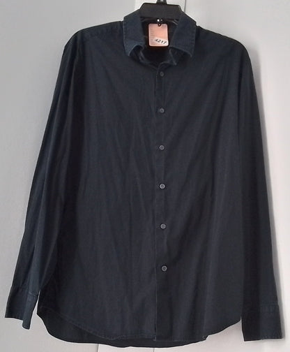 Banana Republic Black Long-Sleeve Button-Up Shirt