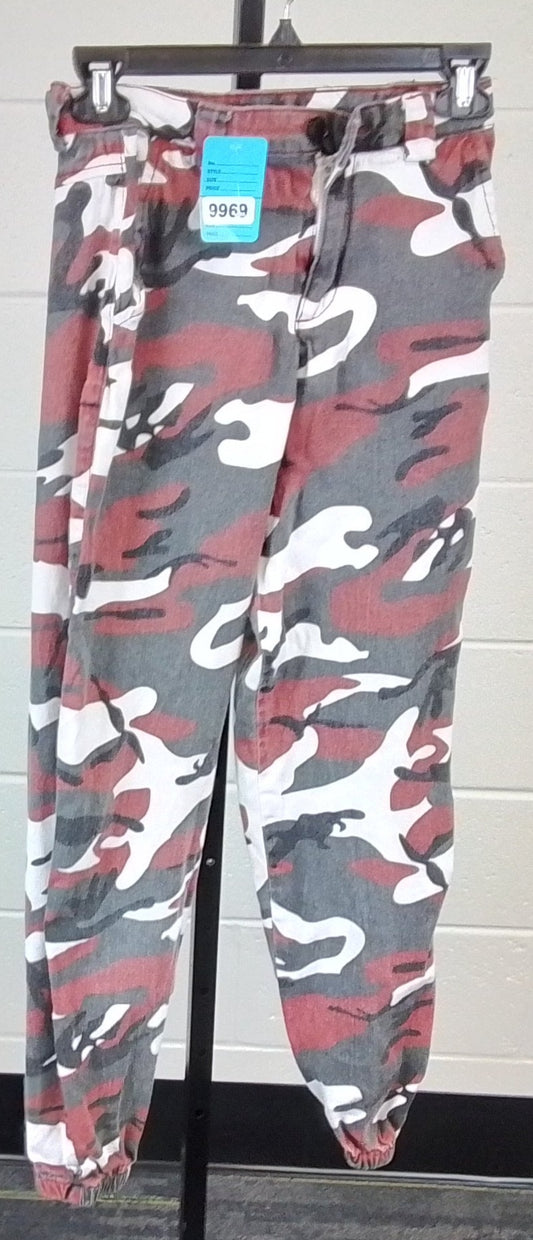 Almost Famous Men's Red, Black and White Camouflage Pants